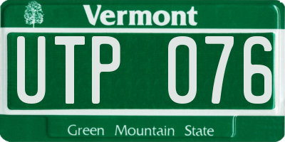 VT license plate UTP076
