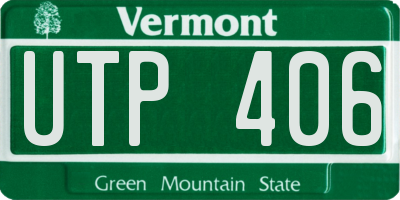 VT license plate UTP406