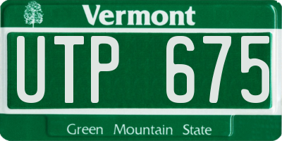 VT license plate UTP675
