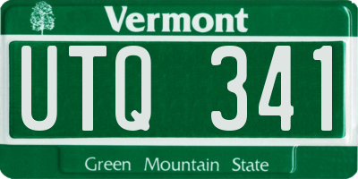 VT license plate UTQ341