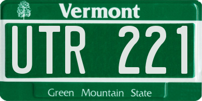 VT license plate UTR221