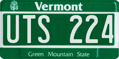 VT license plate UTS224