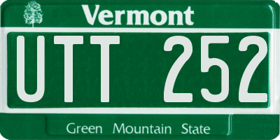 VT license plate UTT252