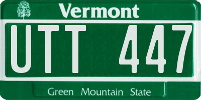 VT license plate UTT447