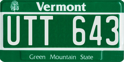 VT license plate UTT643