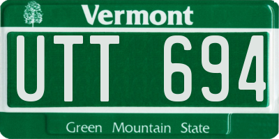 VT license plate UTT694