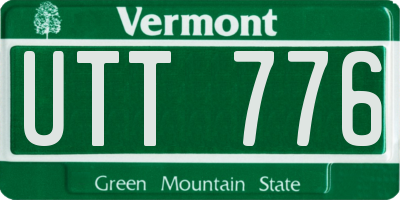 VT license plate UTT776