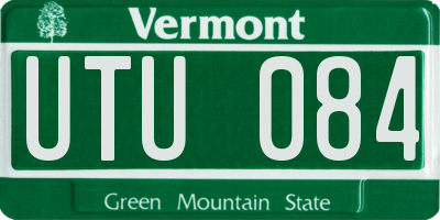 VT license plate UTU084