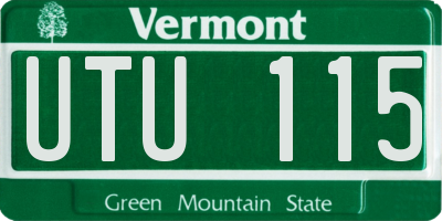VT license plate UTU115