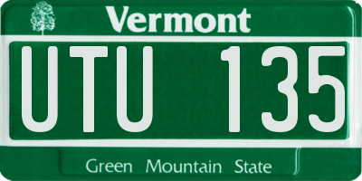 VT license plate UTU135