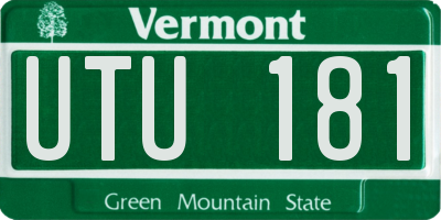 VT license plate UTU181