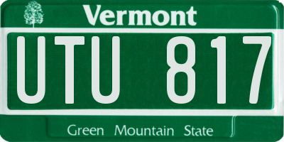 VT license plate UTU817