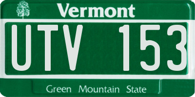 VT license plate UTV153