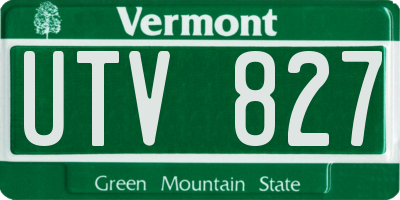 VT license plate UTV827