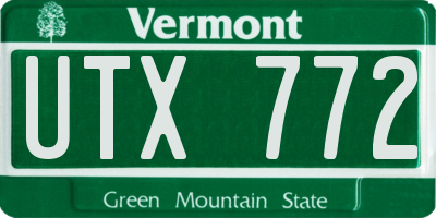 VT license plate UTX772