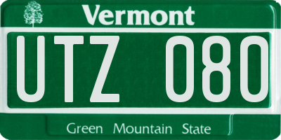 VT license plate UTZ080