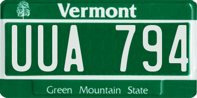VT license plate UUA794
