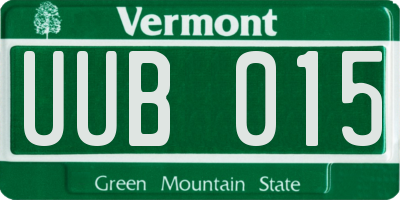 VT license plate UUB015