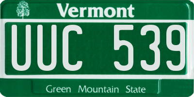 VT license plate UUC539