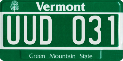 VT license plate UUD031