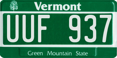 VT license plate UUF937