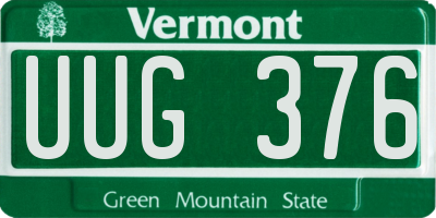 VT license plate UUG376