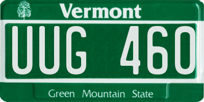 VT license plate UUG460