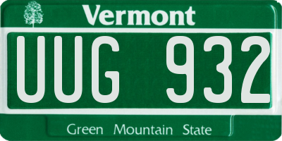 VT license plate UUG932