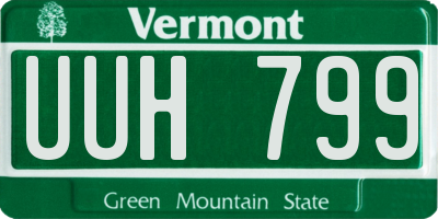 VT license plate UUH799