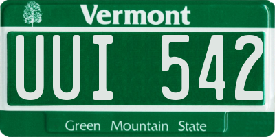 VT license plate UUI542