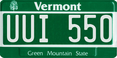 VT license plate UUI550