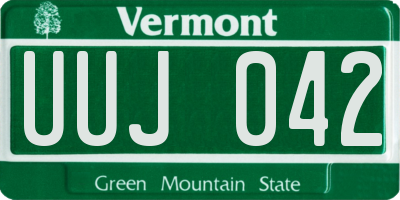 VT license plate UUJ042