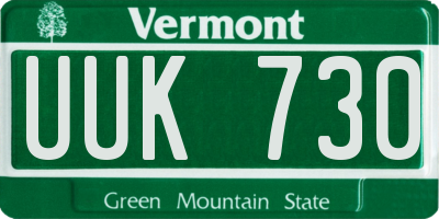 VT license plate UUK730