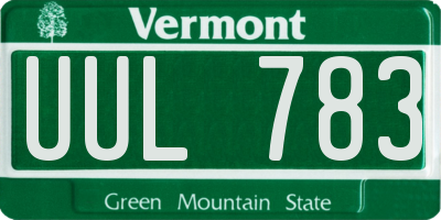 VT license plate UUL783