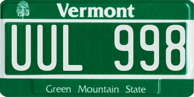VT license plate UUL998