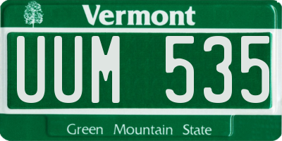 VT license plate UUM535