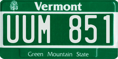 VT license plate UUM851