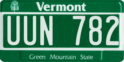 VT license plate UUN782