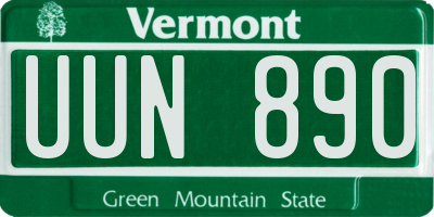 VT license plate UUN890