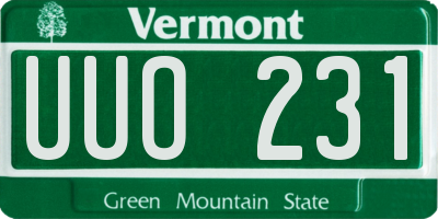 VT license plate UUO231