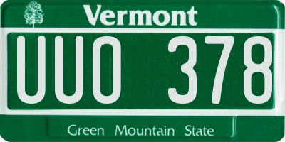 VT license plate UUO378