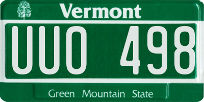 VT license plate UUO498