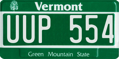 VT license plate UUP554