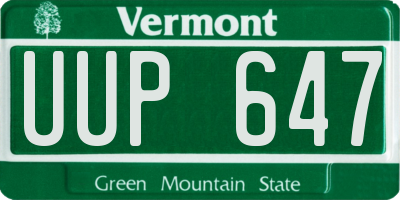 VT license plate UUP647