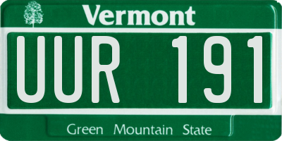 VT license plate UUR191