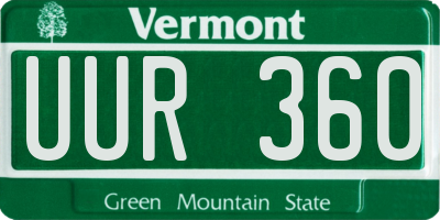 VT license plate UUR360