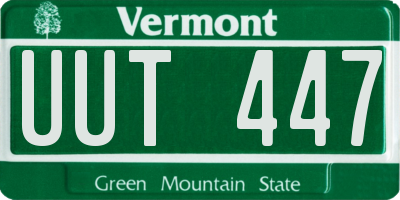 VT license plate UUT447