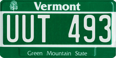 VT license plate UUT493