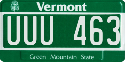 VT license plate UUU463