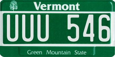 VT license plate UUU546